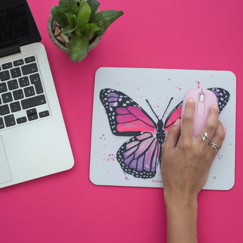 MousePad Mariposa Rosada